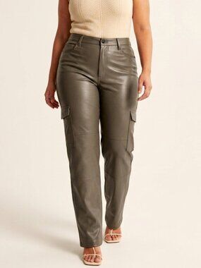 NWT Abercrombie & Fitch Vegan Leather Cargo Pants